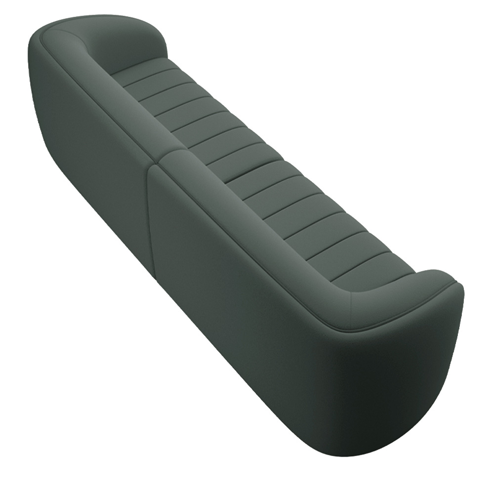 Sofá Decorativo Sala de Estar 252cm Adam 3 Lugares Veludo Cinza G45 - Gran Belo