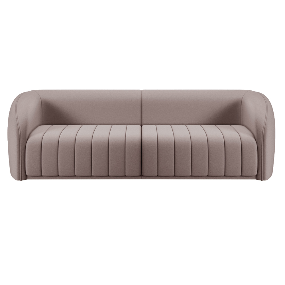 Sofá Decorativo Sala de Estar 252cm Adam 3 Lugares Veludo Rosê G45 - Gran Belo