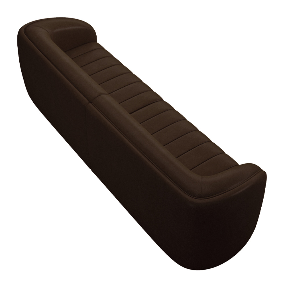 Sofá Decorativo Sala de Estar 292cm Adam 4 Lugares PU Marrom G45 - Gran Belo