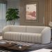 Sofá Decorativo Sala de Estar 332cm Adam 4 Lugares Veludo Bege G45 - Gran Belo