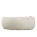 Sofá Decorativo Sala de Estar Curvo Esther 3 Lugares 210cm com Almofadas Pés em Madeira Linho Off White G89 - Gran Belo