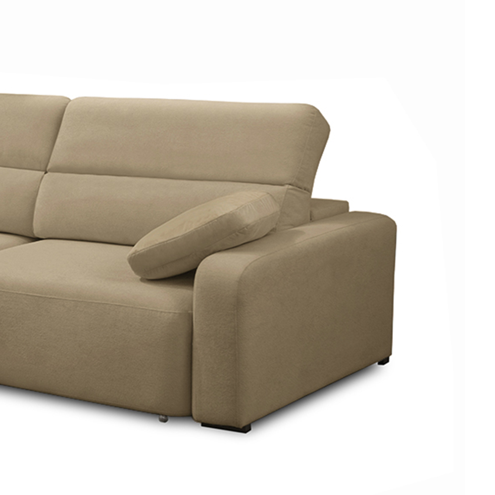 Sofá Decorativo Sala de Estar Ibiza  2 Lugares 200cm Reclinável e Retrátil Bouclê Bege G89 - Gran Belo
