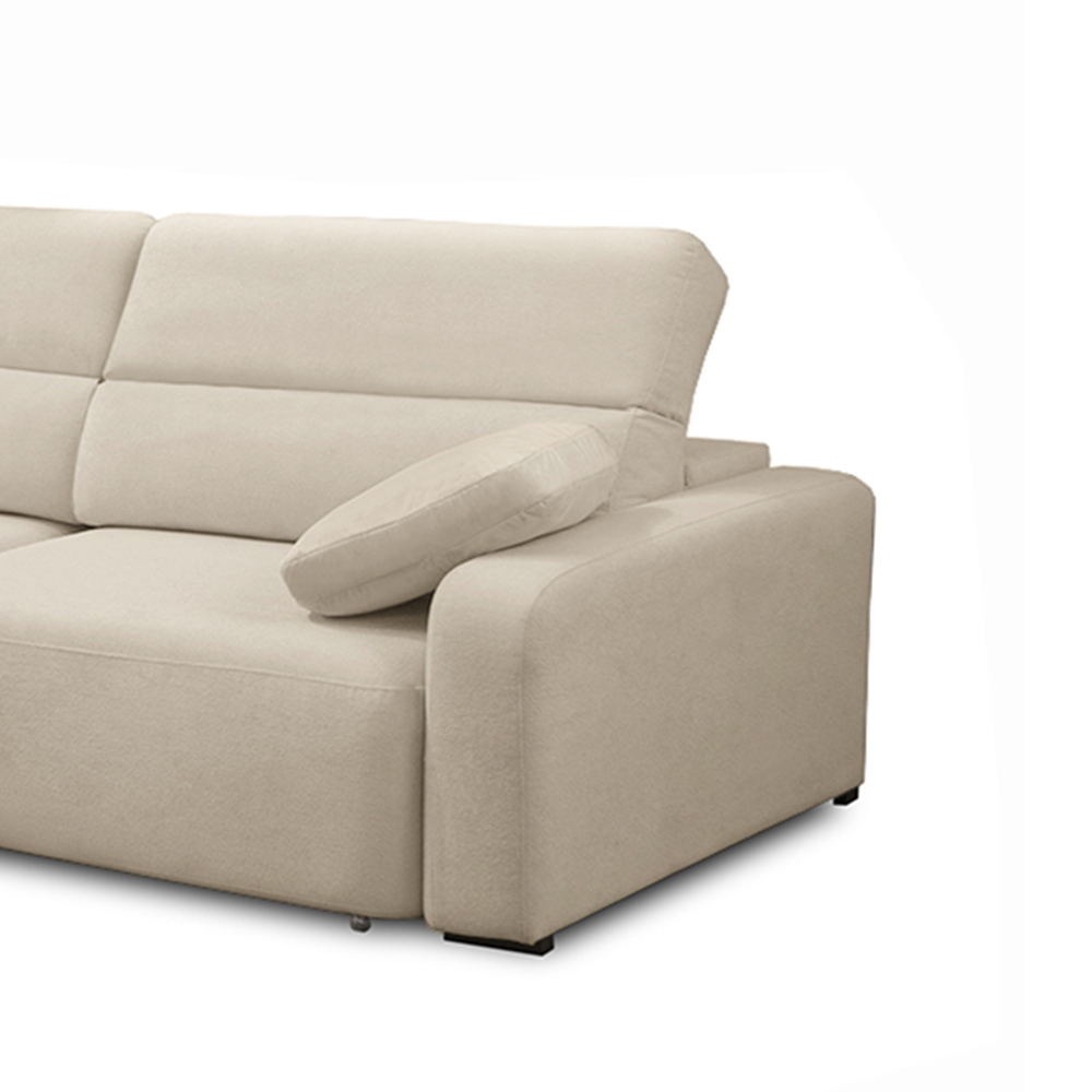 Sofá Decorativo Sala de Estar Ibiza 2 Lugares 200cm Reclinável e Retrátil Bouclê Bege Claro G89 - Gran Belo