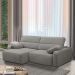 Sofá Decorativo Sala de Estar Ibiza 2 Lugares 200cm Reclinável e Retrátil Bouclê Cinza G89 - Gran Belo