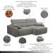 Sofá Decorativo Sala de Estar Ibiza 3 Lugares 240cm Reclinável e Retrátil Bouclê Cinza G89 - Gran Belo