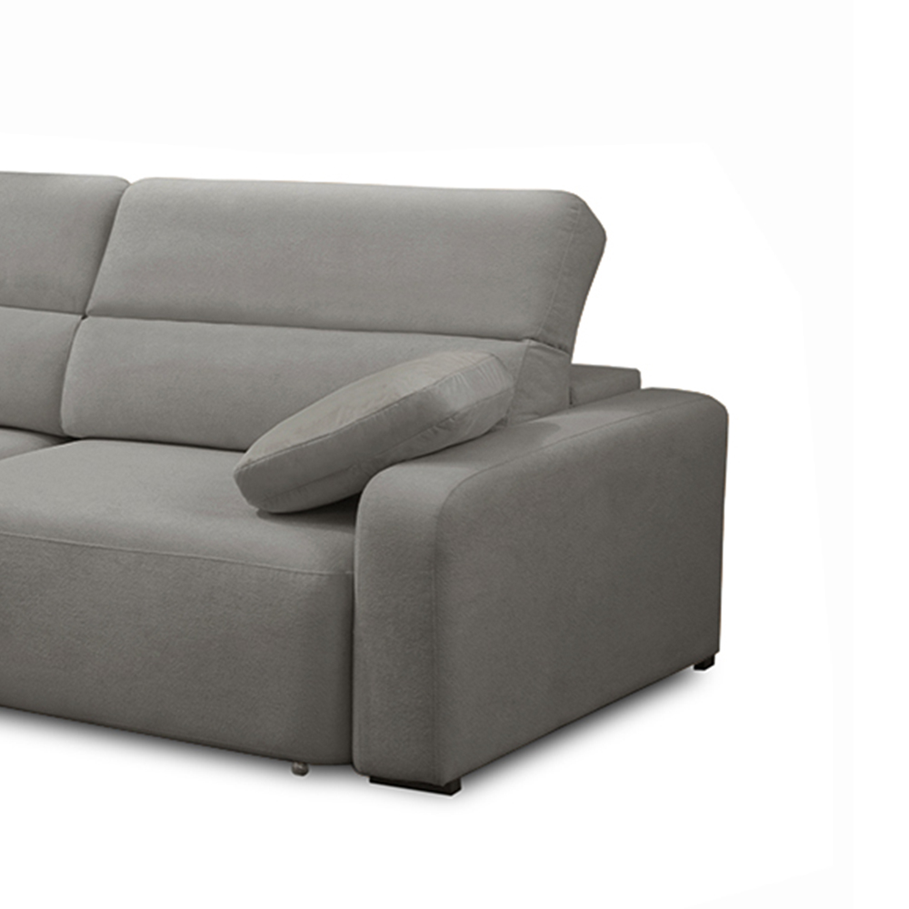 Sofá Decorativo Sala de Estar Ibiza 3 Lugares 240cm Reclinável e Retrátil Bouclê Cinza G89 - Gran Belo