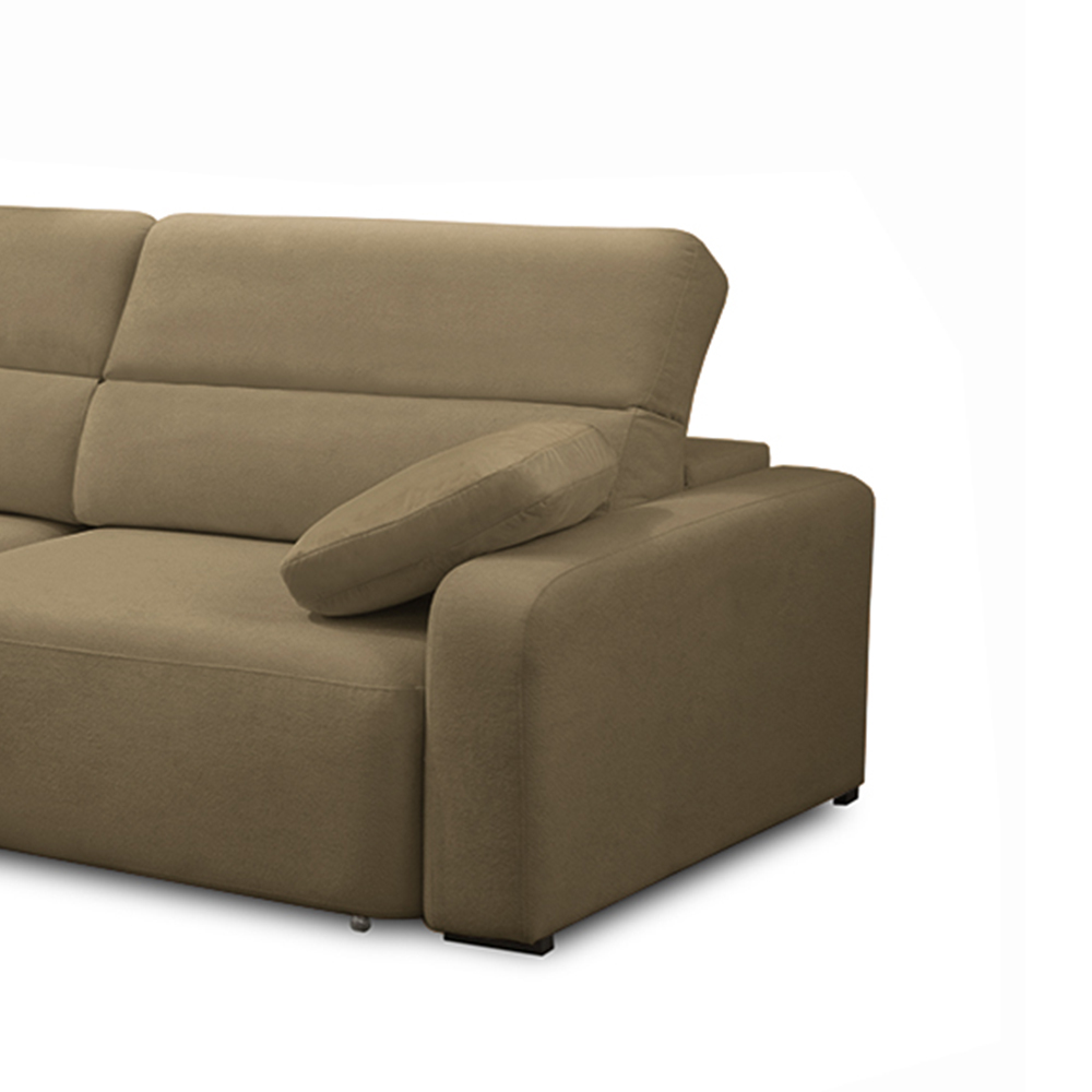 Sofá Decorativo Sala de Estar Ibiza 4 Lugares 280cm Reclinável e Retrátil Bouclê Castor G89 - Gran Belo