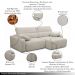 Sofá Decorativo Sala de Estar Ibiza 4 Lugares 280cm Reclinável e Retrátil Bouclê Off White G89 - Gran Belo