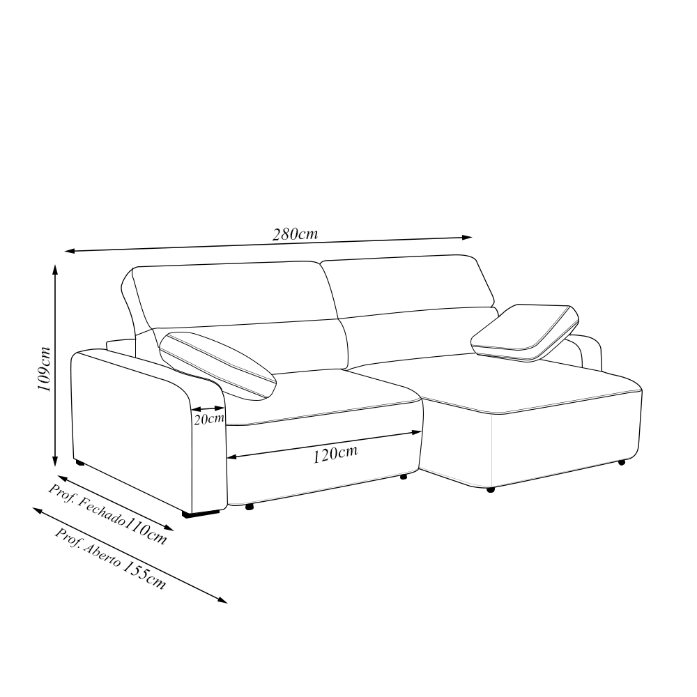 Sofá Decorativo Sala de Estar Ibiza 4 Lugares 280cm Reclinável e Retrátil Bouclê Off White G89 - Gran Belo