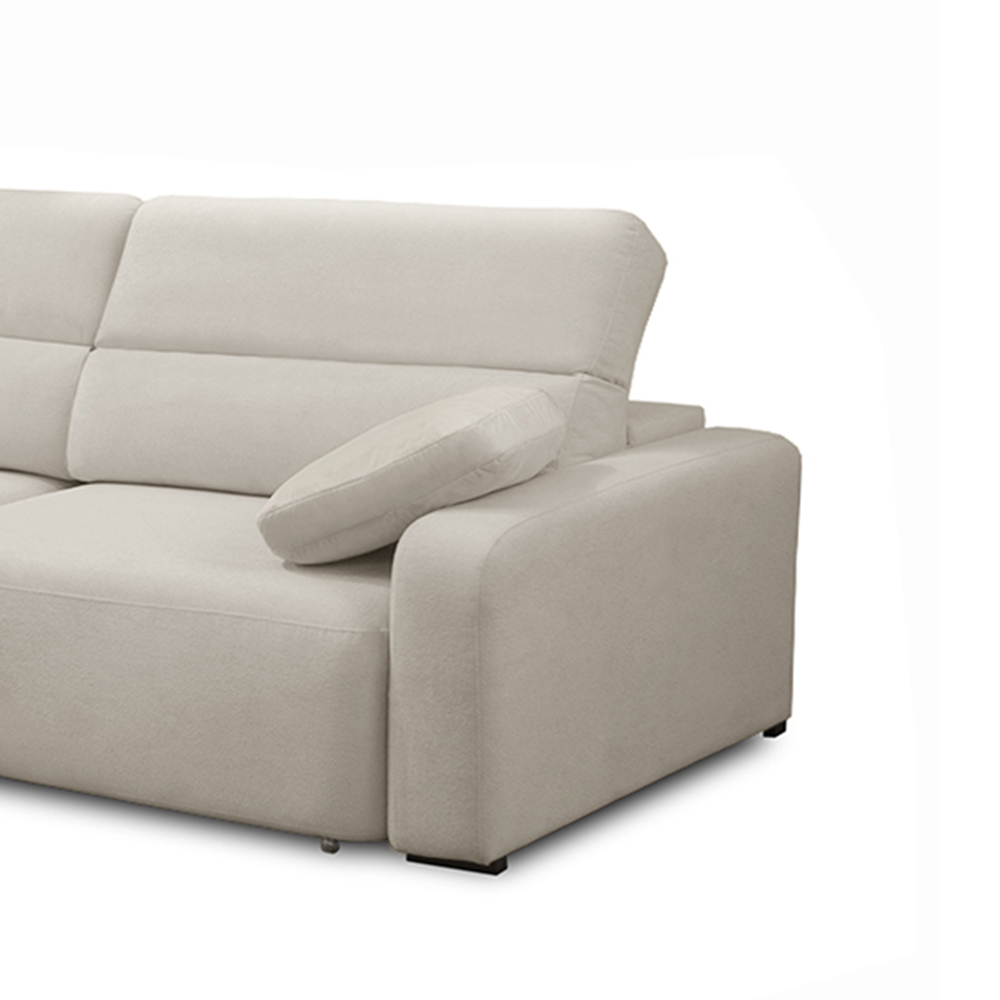 Sofá Decorativo Sala de Estar Ibiza 4 Lugares 280cm Reclinável e Retrátil Bouclê Off White G89 - Gran Belo