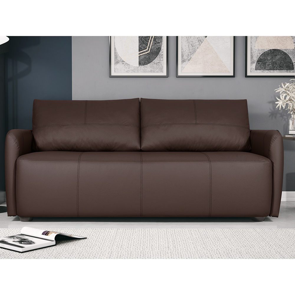 Sofá Decorativo Sala de Estar Lily 2 Lugares 180cm Couro Café G34 - Gran Belo