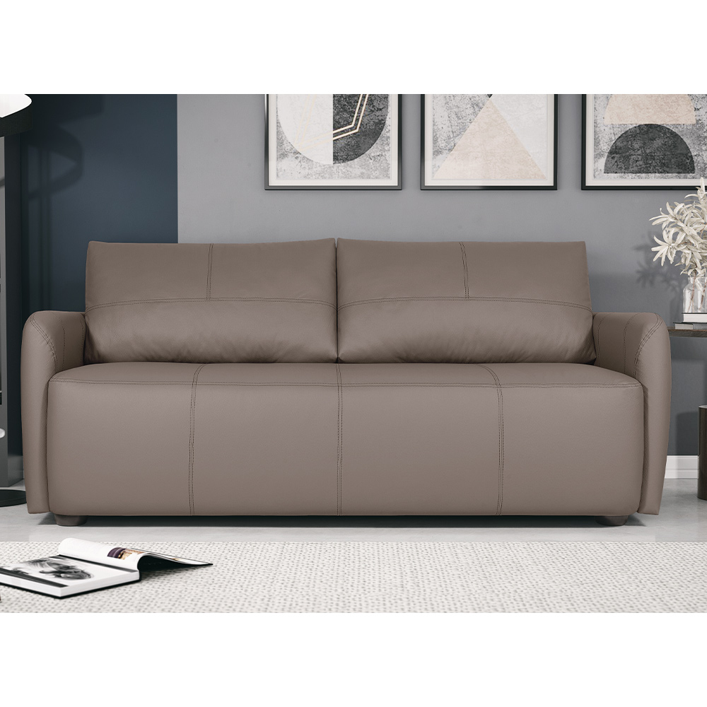 Sofá Decorativo Sala de Estar Lily 2 Lugares 180cm Couro Cimento G34 - Gran Belo