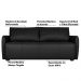 Sofá Decorativo Sala de Estar Lily 2 Lugares 180cm Couro Preto G34 - Gran Belo