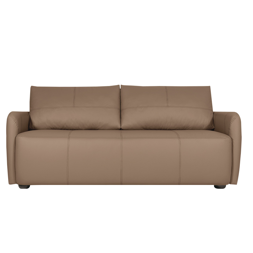 Sofá Decorativo Sala de Estar Lily 3 Lugares 200cm Couro Bege G34 - Gran Belo