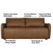 Sofá Decorativo Sala de Estar Lily 3 Lugares 200cm Couro Caramelo G34 - Gran Belo