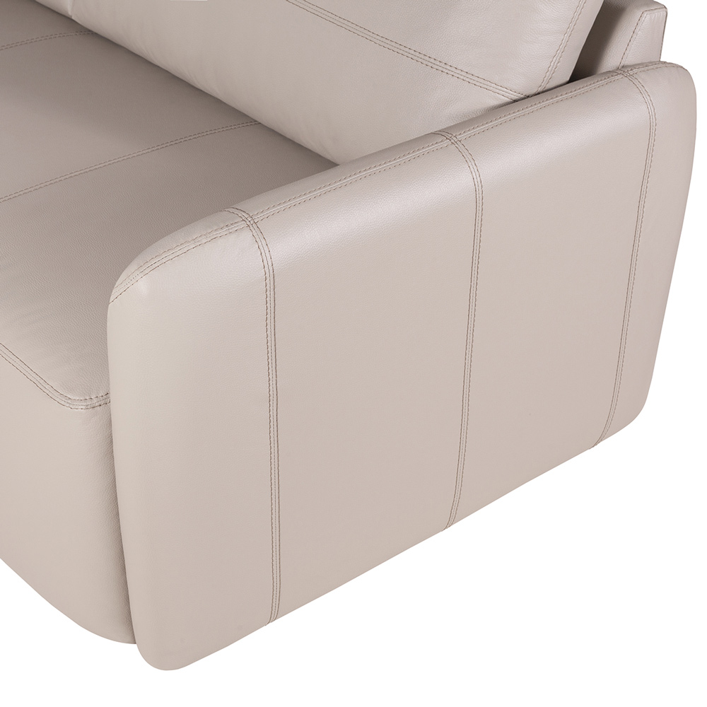 Sofá Decorativo Sala de Estar Lily 3 Lugares 220cm Couro Off White G34 - Gran Belo