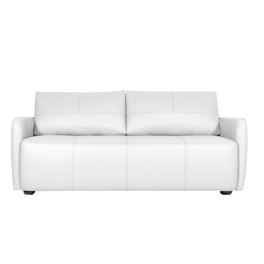 Sofá Decorativo Sala de Estar Lily 3 Lugares 240cm Couro Branco G34 - Gran Belo