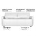 Sofá Decorativo Sala de Estar Lily 3 Lugares 240cm Couro Branco G34 - Gran Belo