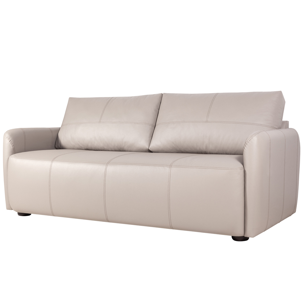 Sofá Decorativo Sala de Estar Lily 3 Lugares 240cm Couro Off White G34 - Gran Belo