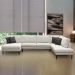 Sofá Decorativo Sala de Estar Osaka 310cm Modulado em U com Almofadas Pés em Madeira Linho Off White G89 - Gran Belo