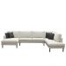 Sofá Decorativo Sala de Estar Osaka 310cm Modulado em U com Almofadas Pés em Madeira Linho Off White G89 - Gran Belo