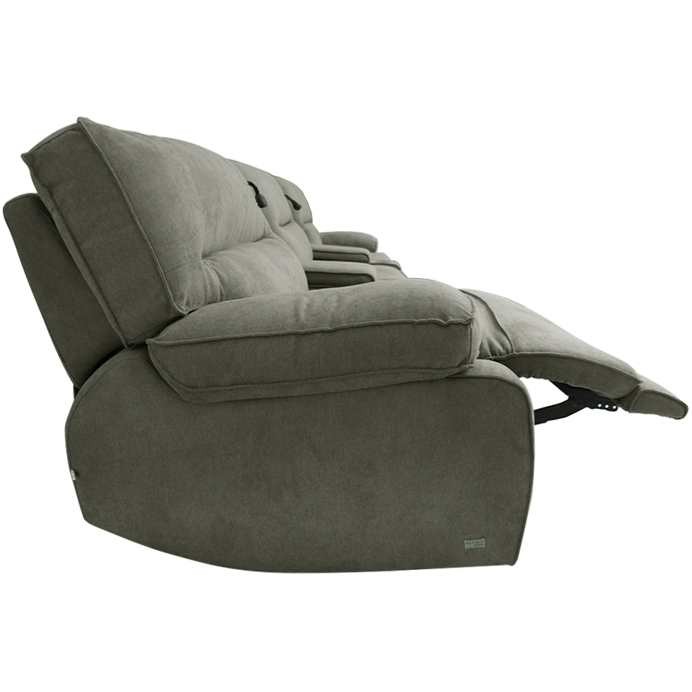 Sofá Decorativo Swift Elétrico Reclinável c/Porta Copos Baú Cooler Linho Cinza G81 - Gran Belo