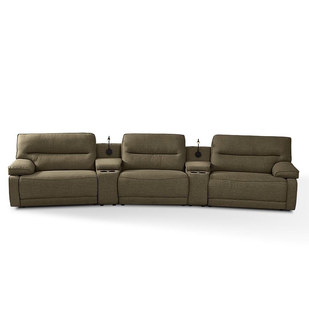 Sofá Decorativo Swift c/Porta Copos Baú Cooler Reclinável Retrátil Linho Castor G81 - Gran Belo