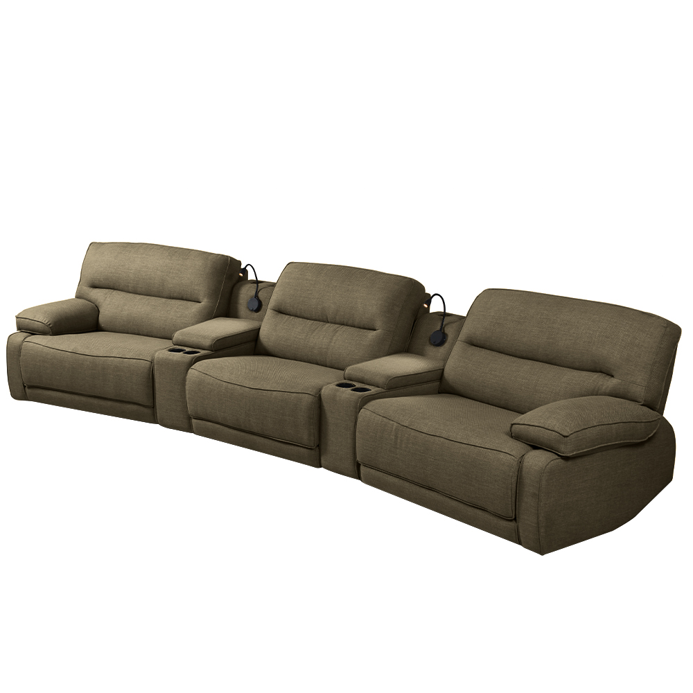 Sofá Decorativo Swift c/Porta Copos Baú Cooler Reclinável Retrátil Linho Castor G81 - Gran Belo