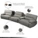 Sofá Decorativo Swift c/Porta Copos Baú Cooler Reclinável Retrátil Linho Cinza G81 - Gran Belo