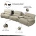 Sofá Decorativo Swift c/Porta Copos Baú Cooler Reclinável Retrátil Linho Nude G81 - Gran Belo