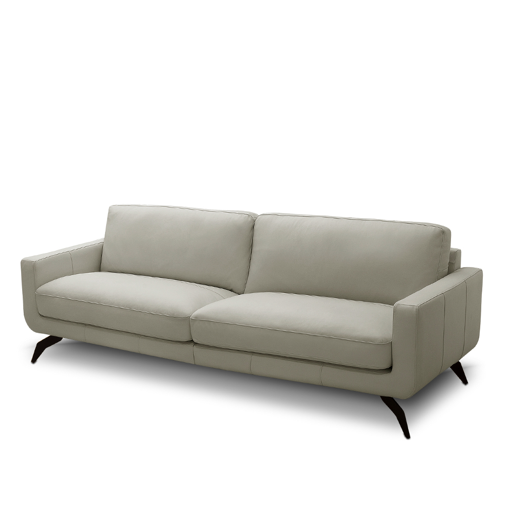 Sofá Decorativo Thalia 3 Lugares Sala de estar 210cm Pés em Aço Couro Bege G88 - Gran Belo