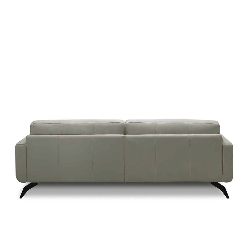 Sofá Decorativo Thalia 3 Lugares Sala de estar 210cm Pés em Aço Couro Bege G88 - Gran Belo