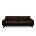Sofá Decorativo Thalia 3 Lugares Sala de estar 210cm Pés em Aço Couro Marrom Chocolate G88 - Gran Belo