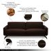 Sofá Decorativo Thalia 3 Lugares Sala de estar 210cm Pés em Aço Couro Marrom Chocolate G88 - Gran Belo