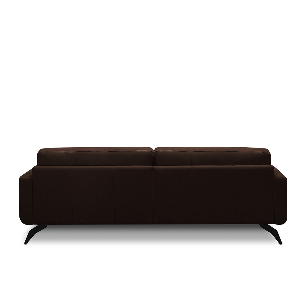 Sofá Decorativo Thalia 3 Lugares Sala de estar 210cm Pés em Aço Couro Marrom Chocolate G88 - Gran Belo