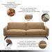 Sofá Decorativo Thalia 3 Lugares Sala de estar 210cm Pés em Aço Couro Nude G88 - Gran Belo
