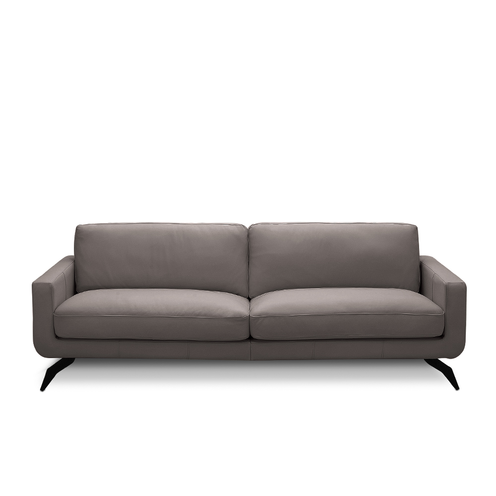 Sofá Decorativo Thalia 3 Lugares Sala de estar 240cm Pés em Aço Couro Avelã G88 - Gran Belo
