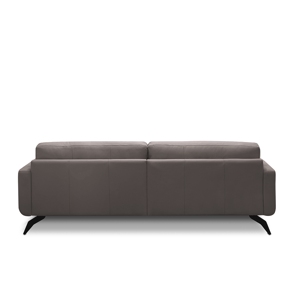 Sofá Decorativo Thalia 3 Lugares Sala de estar 240cm Pés em Aço Couro Avelã G88 - Gran Belo
