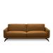 Sofá Decorativo Thalia 3 Lugares Sala de estar 240cm Pés em Aço Couro Caramelo G88 - Gran Belo