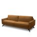 Sofá Decorativo Thalia 3 Lugares Sala de estar 240cm Pés em Aço Couro Caramelo G88 - Gran Belo