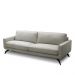 Sofá Decorativo Thalia 3 Lugares Sala de estar 240cm Pés em Aço Couro Off White G88 - Gran Belo