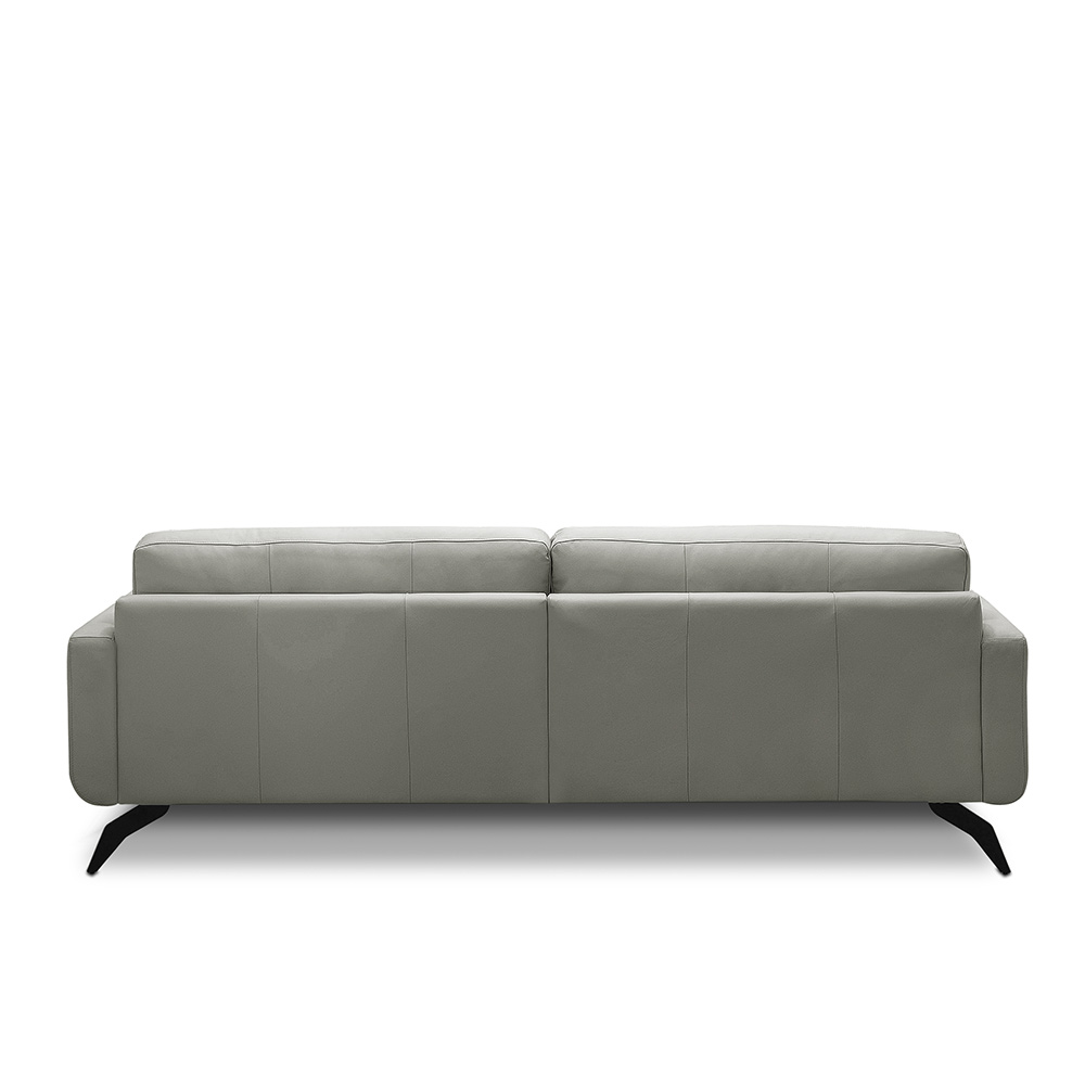 Sofá Decorativo Thalia 3 Lugares Sala de estar 240cm Pés em Aço Couro Off White G88 - Gran Belo