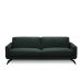 Sofá Decorativo Thalia 3 Lugares Sala de estar 240cm Pés em Aço Couro Verde Musgo G88 - Gran Belo