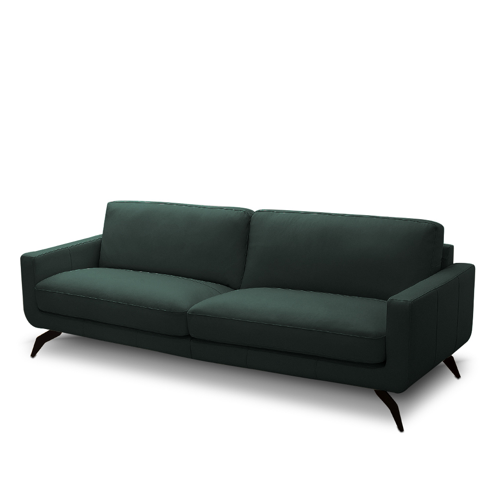 Sofá Decorativo Thalia 4 Lugares Sala de estar 270cm Pés em Aço Couro Verde Musgo G88 - Gran Belo