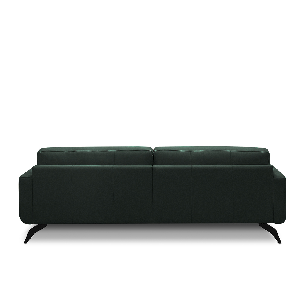 Sofá Decorativo Thalia 4 Lugares Sala de estar 270cm Pés em Aço Couro Verde Musgo G88 - Gran Belo