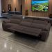 Sofá Elétrico Sala de Estar Reclinável Concepción U076 308cm Modulado Botão Elétrico Couro Marrom G49 - Idea Relax By Natuzzi Group