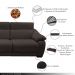 Sofá Elétrico Sala de Estar Reclinável Concepción U076 308cm Modulado Botão Elétrico Couro Marrom G49 - Idea Relax By Natuzzi Group