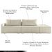 Sofá Ilha Modulado Milos 232cm Puff Lateral Bouclê Off White G33 - Gran Belo