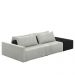 Sofá Ilha Modulado Milos 232cm Puff Lateral Cinza Preto Manchado Linho/PU G33 - Gran Belo