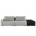 Sofá Ilha Modulado Milos 232cm Puff Lateral Cinza Preto Manchado Linho/PU G33 - Gran Belo